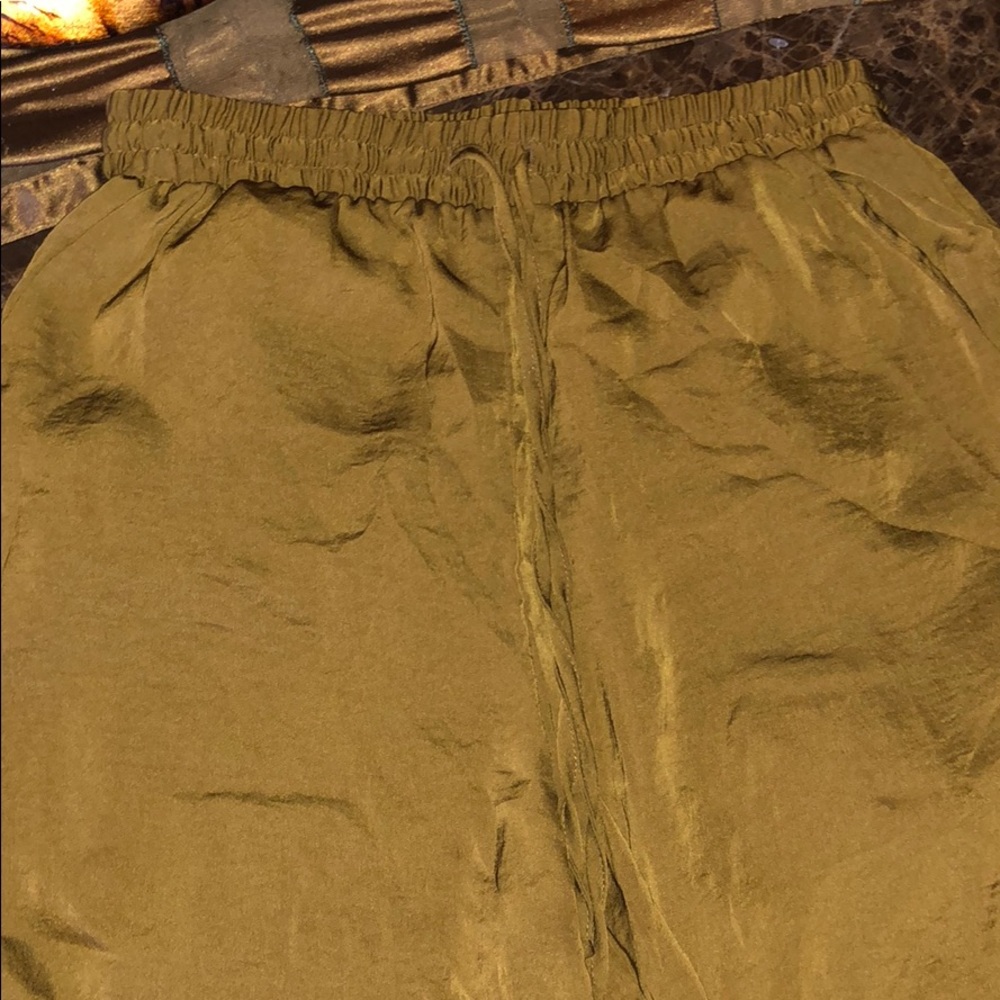 Loose brown silk pants size s forever 21.